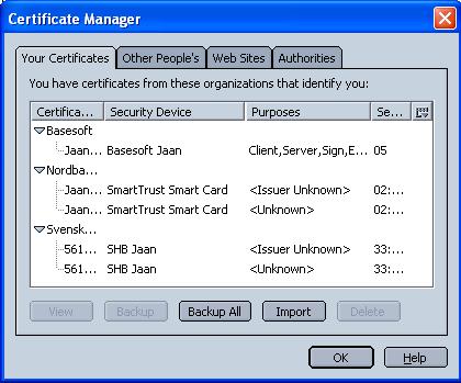 Netscape Certicate Manager Image